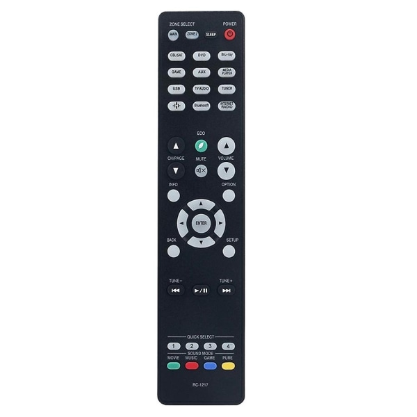 Rc-1217 Remote Control Replace for AV Receiver 30701024500ad Avr-x1500h Avr-s750h Avr-x1400h Avr-x1 [DB]- Perfet Black