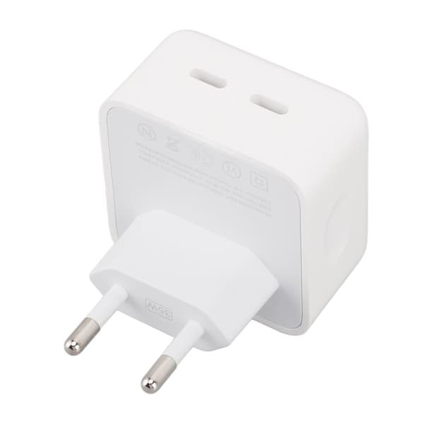 35W dobbel USB-C hurtiglader, med PD-datakabel og europeisk plugg