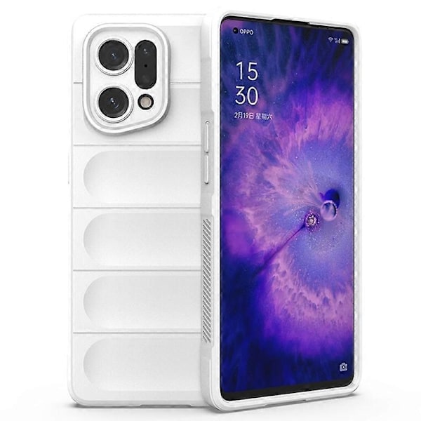 för Oppo Find X5 Stötsäkert Flexibelt Mjukt TPU Halkfritt Kant Mobiltelefon Skydd Robust Baksida - Perfet White