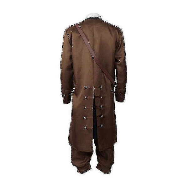 Captain Jack Sparrow Cosplay Kostume Frakke Jakke Voksen Hat Paryk Sæt Halloween Karneval Kostume - Perfekt T2 M