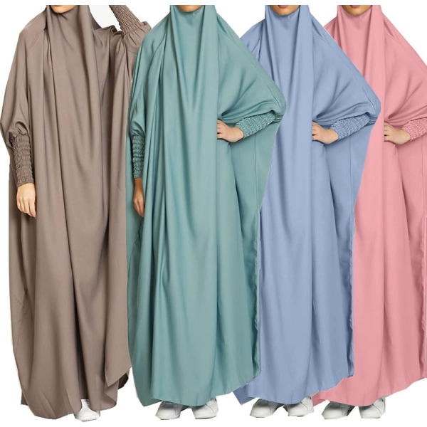 uslim abaya klänning i ett stycke för kvinnor stor bön över huvudet zy - Perfet M