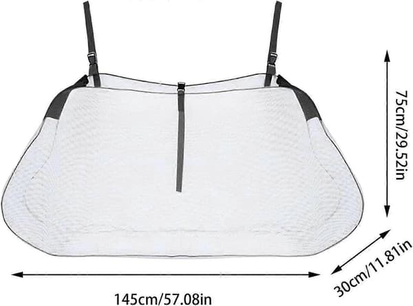 Pool Float Nätförvaringsväska, Mesh Pool leksaksväska, leksaksförvaring för Pool, Pool Float Nätförvaringsväska med justerbara remmar, Vikbar Pool Float-Perfet Black