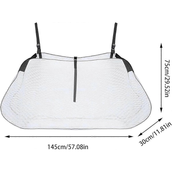 Pool Float Net Opbevaringspose, Mesh Pool legetøjspose, legetøjsopbevaring til pool, Pool Float Net Opbevaringspose med justerbare stropper, Foldbar Pool Float-Perfet Black
