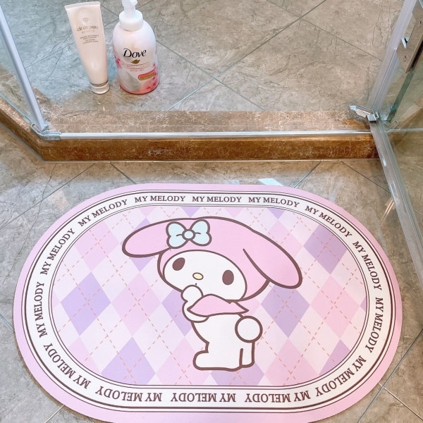 Sanrio mat toiletabsorberende hurtigtørrende skridsikker gulvmåtte - Perfet Kulomi