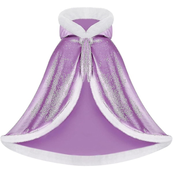 Vendbar Kappe til Voksne og Børn, Påske Halloween Julekappe Udklædning Vampyr Heks Troldmand Rollespil Kappe - Perfekt Purple 110cm