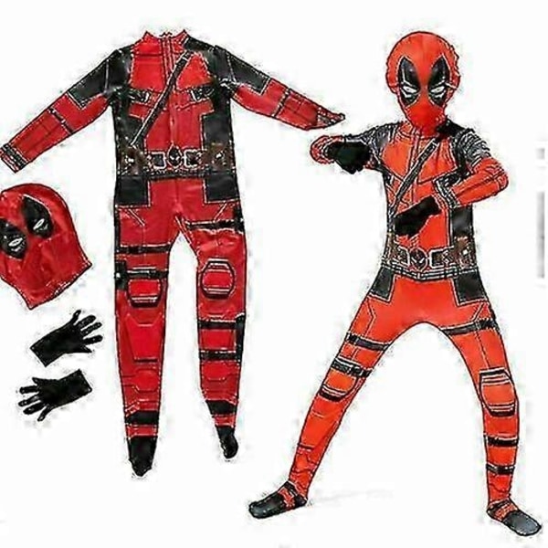 Deadpool Superhelt Spiderman Kostume Børn - Perfekt Deadpool Clothe 130-140cm