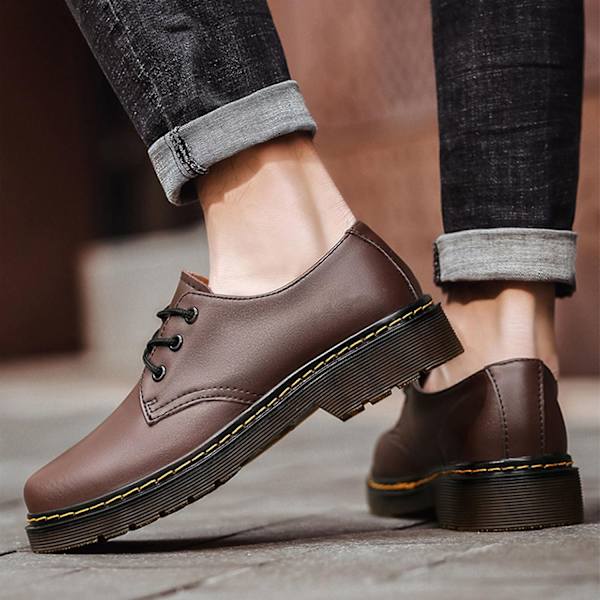 Herres Oxfords Støvler Komfortable Anti-Slip Runde Tå Formelle Dress Sko Arbejdssko til Mænd - Perfekt Brown 41