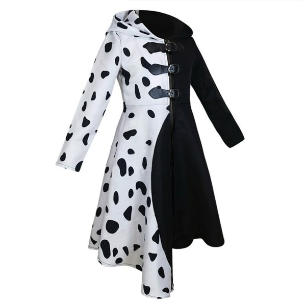 Cruella Dalmatian Print Vintage Halloween kostume - Perfet XL