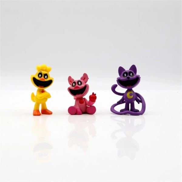 8 st Smiling Critters Spelfigurer Modell PVC Catnap Catnat Anime Statyett Modell Födelsedagspresenter Leksaker- Perfet 8PCS