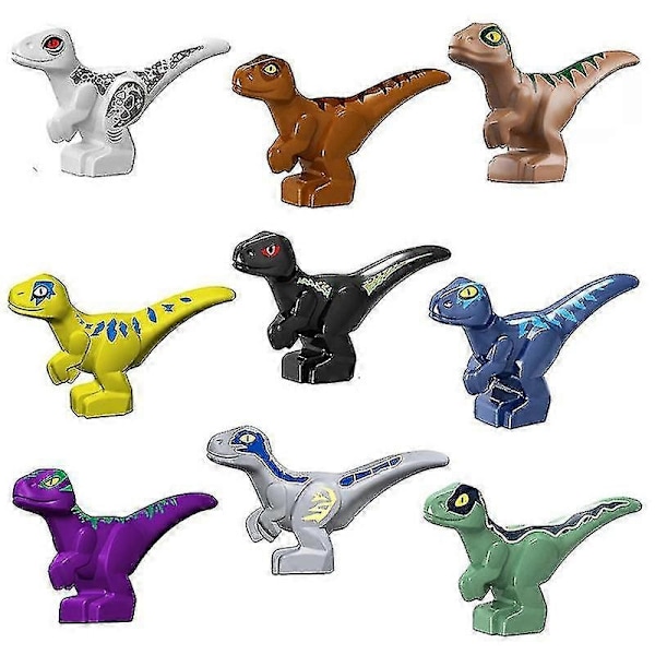 Jurassic dinosaur byggeklosser deler baby dinosaur Tyrannosaurus Rex velociraptor leker for barn - perfekt 9pcs