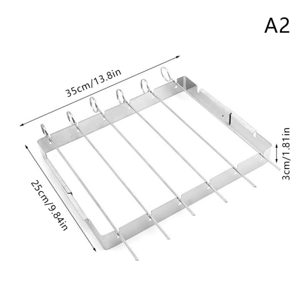 Portable Grill Grillverktyg Kebabspettställ i rostfritt stål - Perfet A2