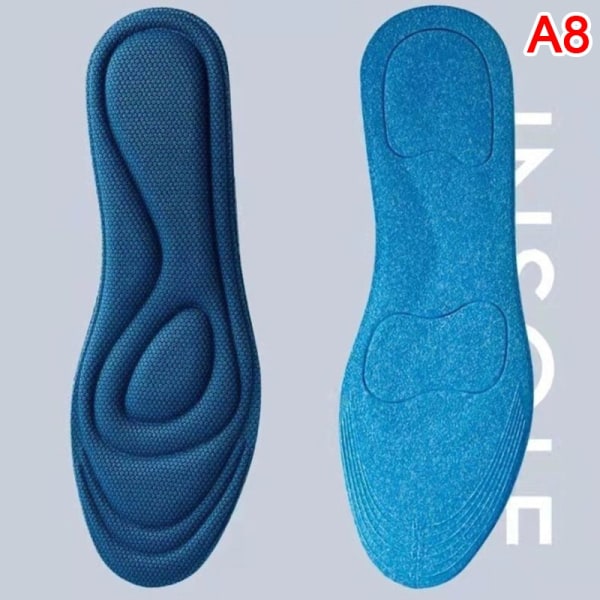 2 stk Foot Master Memory Foam Ortopædiske indlægssåler til sko - Perfet Blue 44-46