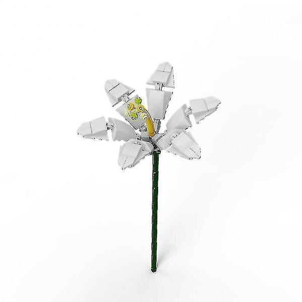 Romantisk Blomsterbuket Byggeklodser Legetøj DIY Hjem Dekoration Pottet Illustration - Perfekt lily