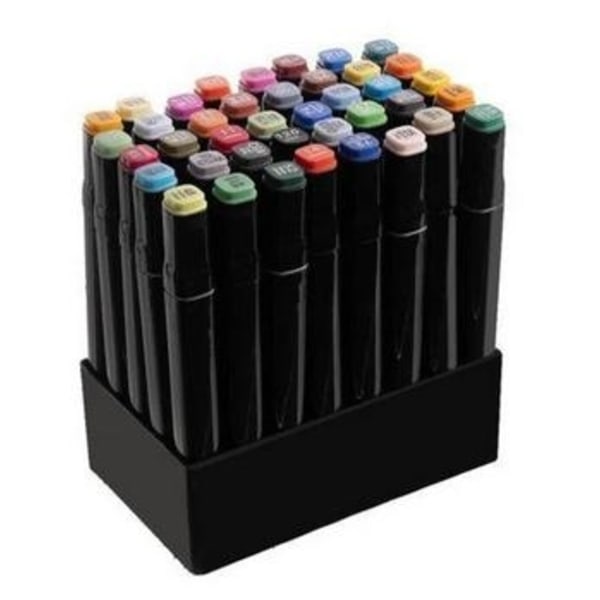 48-pakning - Merkepenner med etuier - Dobbeltsidig flerfarget penn - Perfet