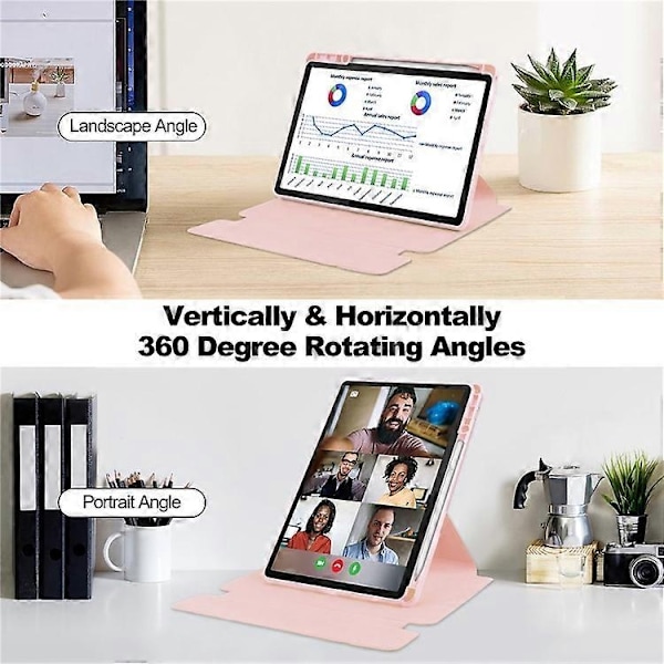 Kompatibelt Kompatibelt med Lenovo Tab M11 / Xiaoxin Pad 11 2024 Fodral PU+Akryl Tablet Ställ Skydd med Bluetooth Tangentbord-Perfet Pink