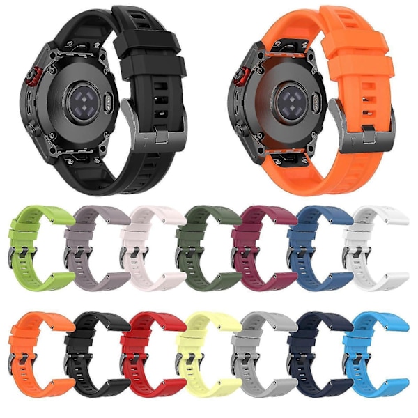 Silikonarmbånd 26mm for Garmin Fenix 7x/6x/5x Klokkerem - Perfekt White