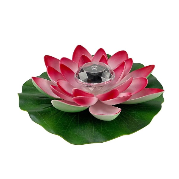 Vann Flytende Lotus Light Solar Lotus Lampe Ønskelys For Courtyard Pool - Perfet Red 28x28cm