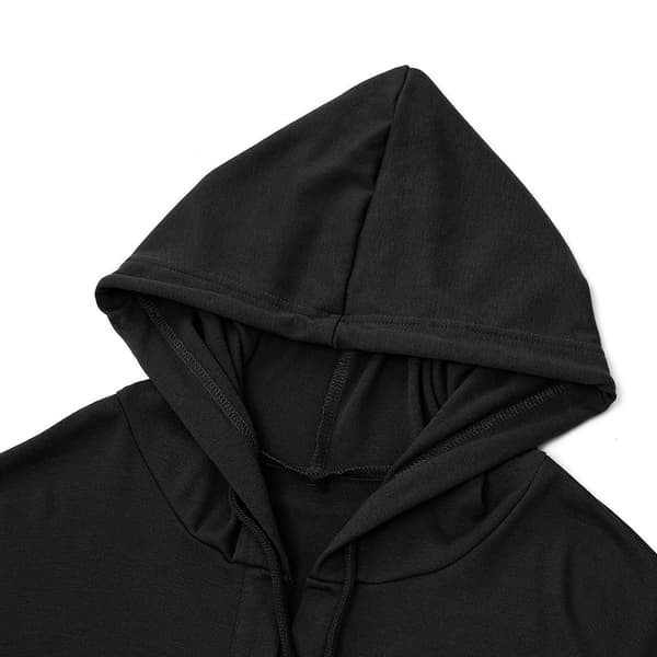 Hettegenser for kvinner, tenåringstopper, langermet, oversized genser - Svart - Perfet XXL