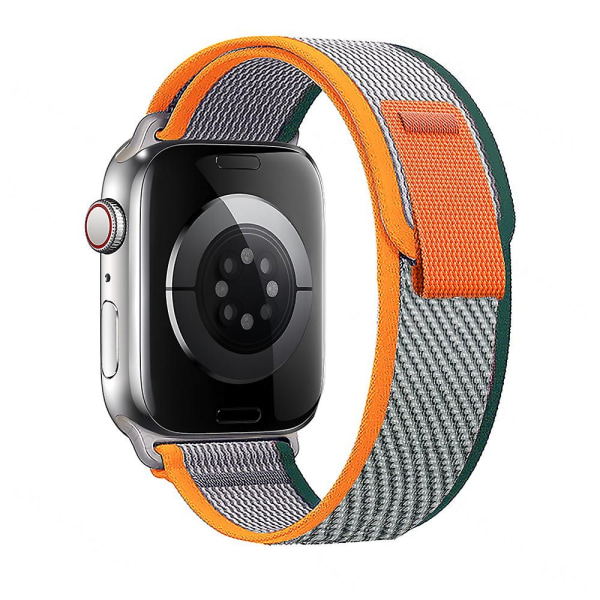 Velegnet til Trail Loop Strap til Apple Watch Band Ultra 8 7 6 5 3 Ur 49mm 45mm 40mm 44mm 41mm 42mm 38mm Nylon Correa Armbånd Iwatch Series Watch Orange with green 38mm 40mm 41mm