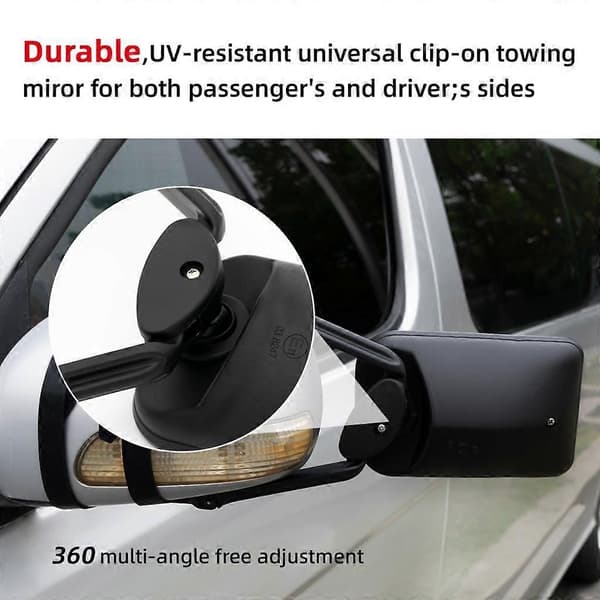 2 st 90° Roterande Konvexa Bilsläpspeglar Aerodynamiska Husvagnsbackspeglar Universal Blind Spot Kit-Perfet