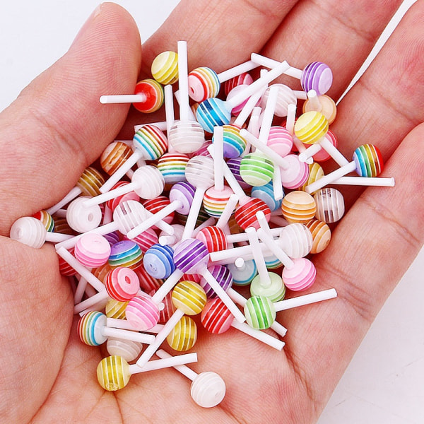 50 kpl Mix Colors e Lollipop Candy Mini Nail Art Decorations 3D - Perfet
