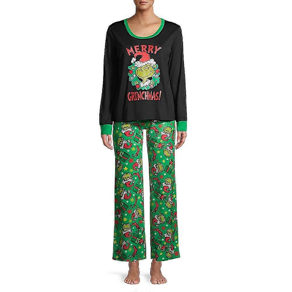 Familie Matchende Glædelig Jul Grinchen Pyjamas Pjs Sæt Kvinder Mænd Børn Baby Julepyjamas Nattøj Sleepwear-Perfet Women 6-7 Years