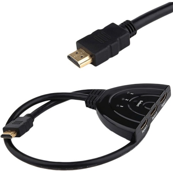 HDMI-kytkin, 3-suuntainen musta - täydellinen