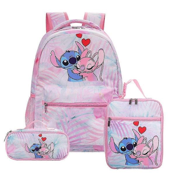 Stitch ryggsekk tredelt sett for grunnskole- og ungdomsskoleelever (ryggsekk + matpakke + pennal) - perfekt Product 1