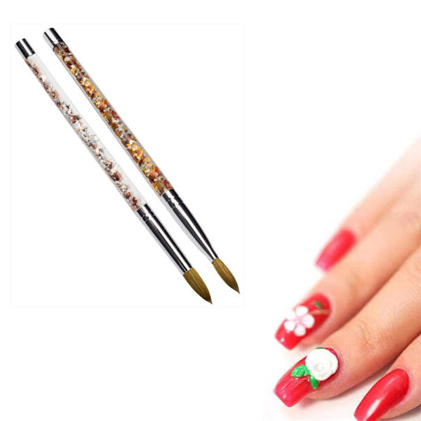 7 kpl akryylikynsiharja akryylipuuterimanikyyriin pedikyyriin 1kpl Kolinsky Sable akryylikynsillä pyöreä nail art nestemäisellä kimalteleva kahvalla- Perfet