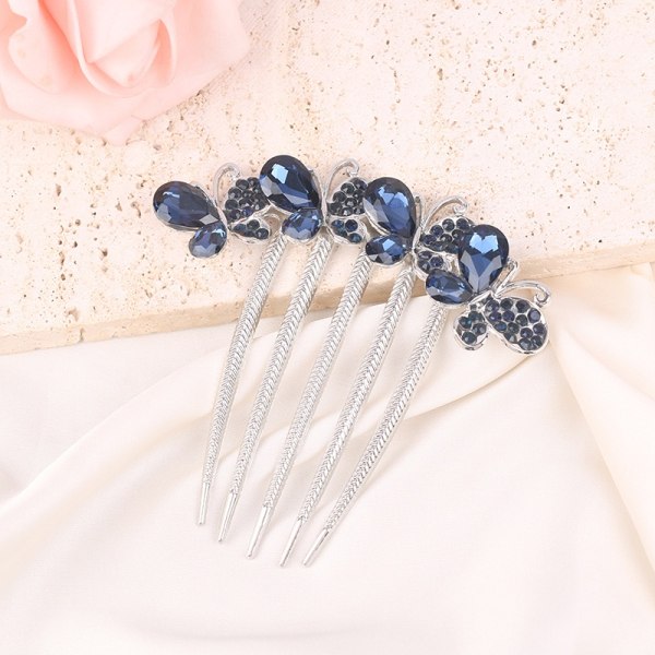 n Style Håraccessoarer Insert Comb Hair Comb Rhinestone Hea - Perfet Dark blue