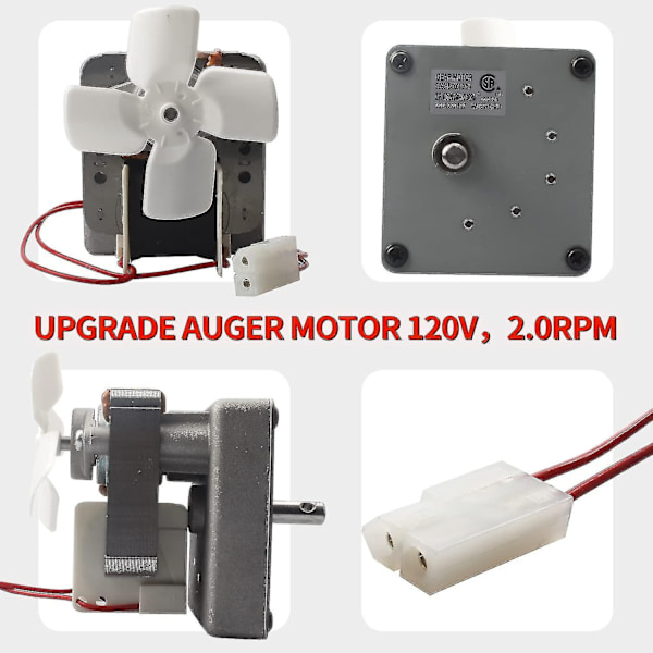 Oppgradert Auger Motorutskifting for Traeger, Pit Boss og Camp Chef Trepelletsgriller, 2,0 Omdr./min, 110 V, 60 Hz, 2-polet - Perfet