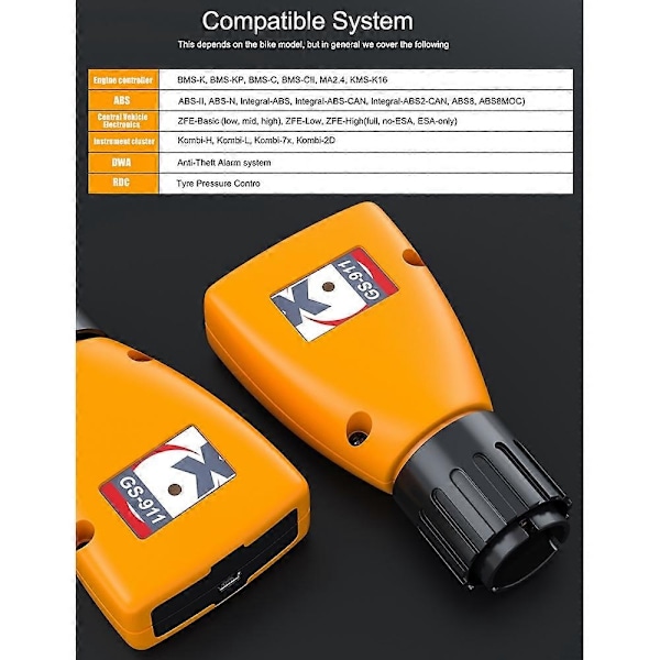 OBD2 GS 911 för OBD2 diagnostiskt verktyg GS-911 V1006.3 Nödhjälpsverktyg för professionell diagnostik för Moto-Perfet