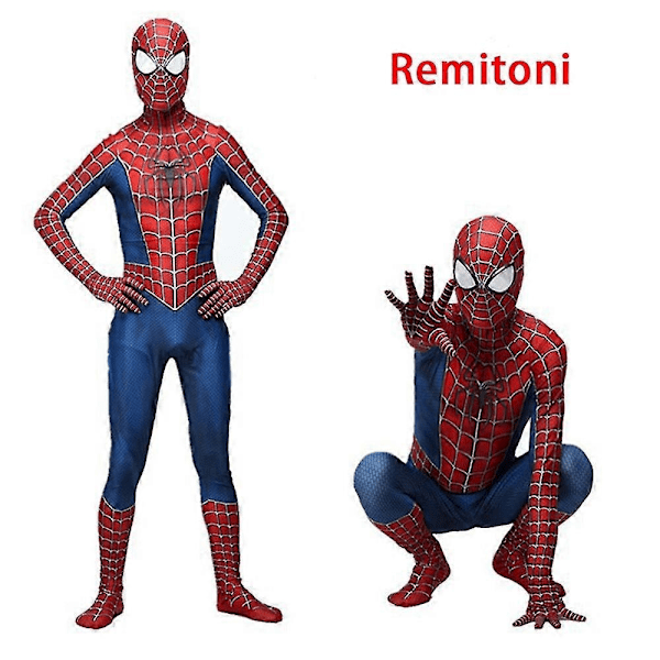 Fantastisk Spiderman Rollspel Kostym Party Onesie för Barn i Åldrarna 3-12 - Perfekt 3-4 Years