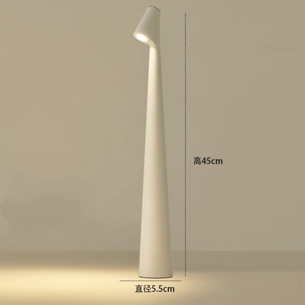 Sladdlös bordslampa, uppladdningsbar led bordslampa för inomhusbruk utomhus- Perfet 17.7 In 17.7 In Matte White