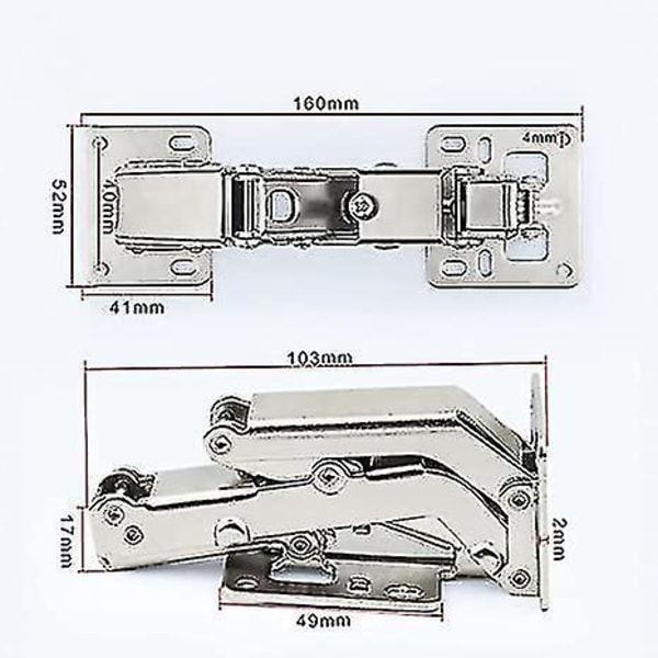 170 Graders Scharnier Ramlös Skåpsdörrs gångjärn Justerbar Montering - Perfekt