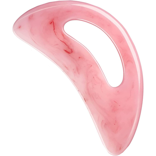 Gua Sha hierontatyökalu kahvalla, iso hartsilymfavesihierontalaite - Perfet pink