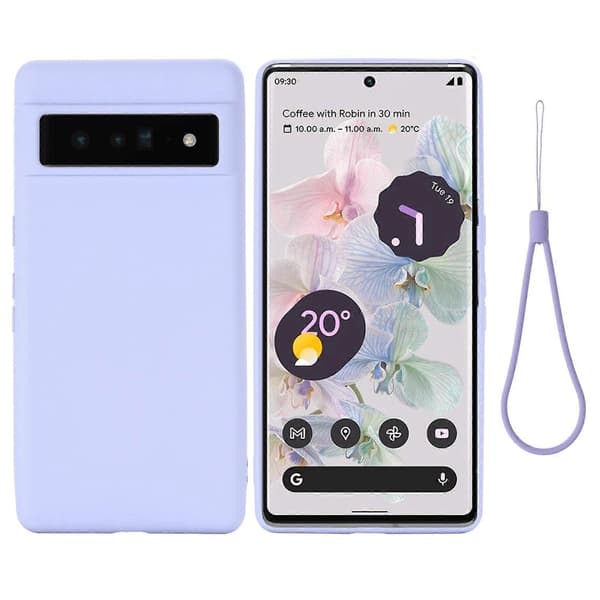 til Pixel 7 Pro Pure Color Flydende Silikone Stødsikkert Telefoncover - Perfekt Purple