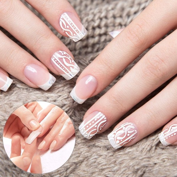 1000 stk Akryl False Nail Stickers False Nails French - Perfet