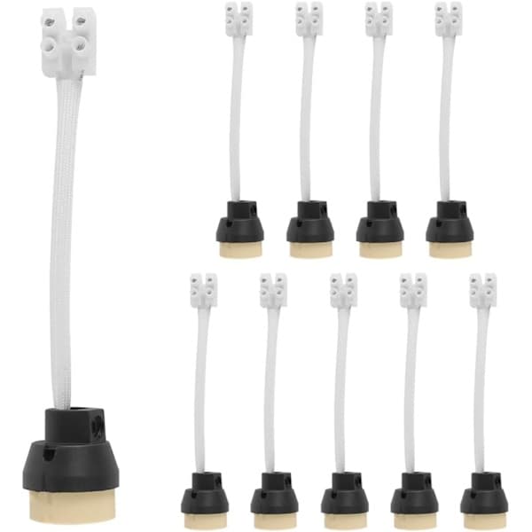 GU10 keramisk lamphållare, inklusive 500 kopplingsplintar, 15cm, VDE* 10 stycken