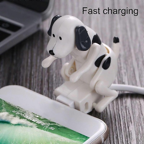 Rolig Stötande Hund Laddningskabel Lindra Stress Effektiv Snabbladdning Smart Chip Type-C/8-Pin/Micro USB Laddningssladd-Perfet Blue Type-C