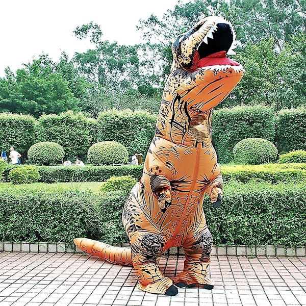 T Rex Uppblåsbar Dräkt Dinosaur Halloween Cosplay Vuxna Män Festklänning - Perfet green Fit Height 120-149cm