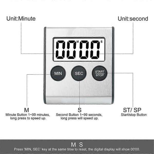 2 stk. Kjøkkentimer Digital Timer Kjøkkentimer Stoppeklokke Digital Timer med Magnet Egg Timer Digital Kjøkkenklokke-Perfekt