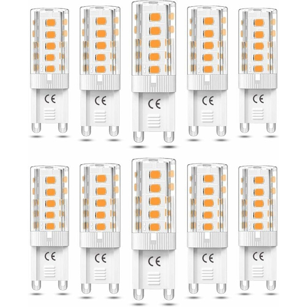 10 stk G9 LED-lys Dimbar 5W Varm Hvit 3000K G9 LED-lys Halogen Ekvivalent 50W AC110/220V [Energiklasse F]- Perfekt