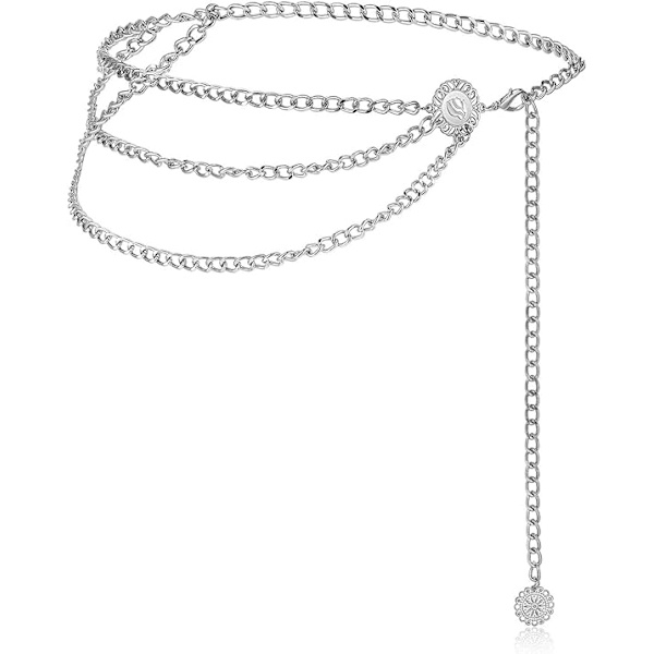 Silver Color-Women's Multilayer midjekedja Magkedja justerbar - Perfet