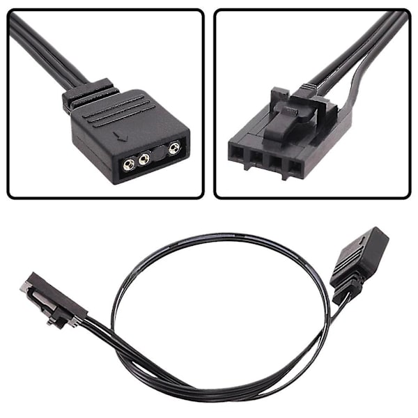for Corsair 4-pin RGB til Standard ARGB 5V 3-pin kontakt med adapter 25cm kabel - Perfekt
