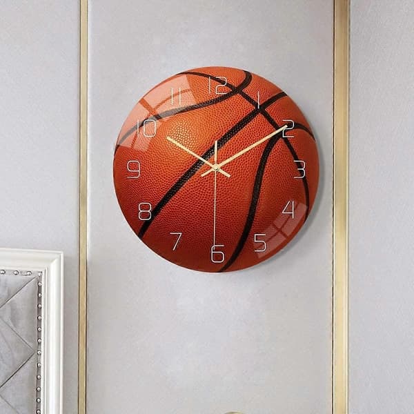 Basketboll Akryl Tyst Väggklocka Sovrum Vardagsrum Väckarklocka Födelsedag Julklappar Prese-Perfet
