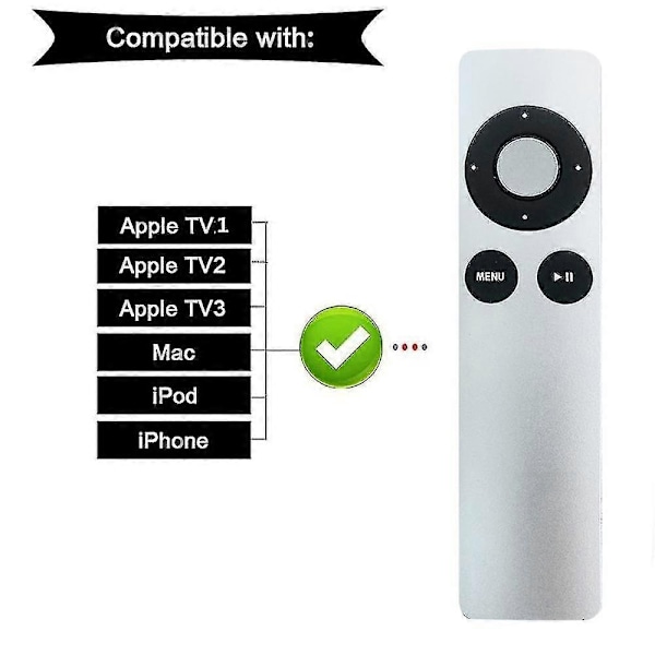 Ersättningsfjärrkontroll Kompatibel med Apple Tv 1/2/3 Generation Mac Ipod Iphone_th Happy H-Perfet