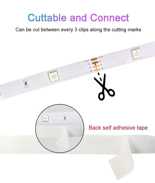 10m flexibel RGB LED ljusslinga/ljusslinga/LED ljusremsa Bluetooth APP - Perfet multifärg