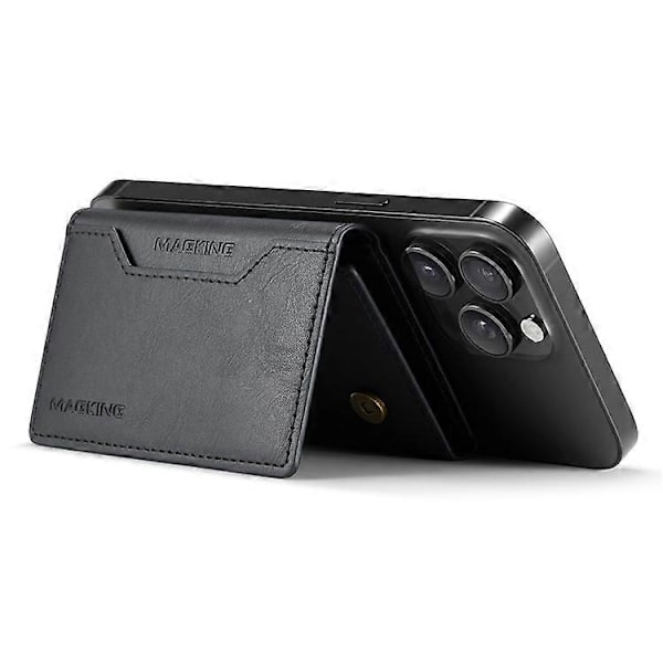 MAGKING K2 Stand Magnetisk Kortholder Kompatibel med MagSafe RFID Mobilpung - Perfekt Black