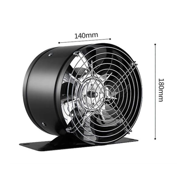 Köksfläkt med Bas Stark Vind Solid Metall Utsugsfläktar för Hem Kök Restauranger-Perfet Black 7 inch